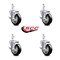 Service Caster 4 Inch Black Poly Wheel Swivel 7/8 Inch Square Stem Caster Set with Brake SCC SCC-SQ20S414-PPUB-BLK-TLB-78-4 - alternate 2